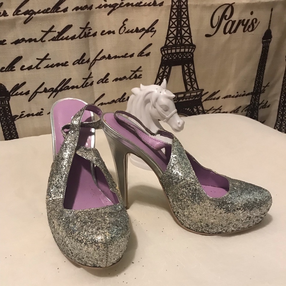 ANDREA Glitter Heels w/ Purple Sole